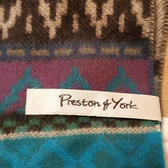 Preston & York Teal, purple, gray scarf - Picture 4 of 6